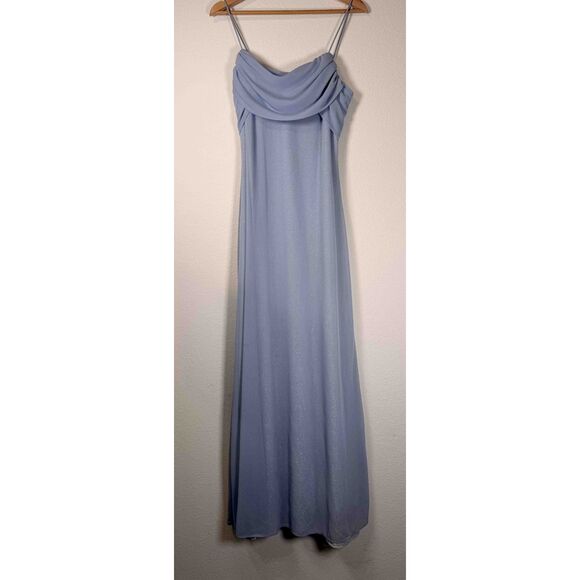 Blondie Nites Dresses & Skirts - Vintage Y2K Blondie Nites Silver Glitter Mesh Cowl Neck Prom Gown Dress 11/12
